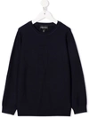 Emporio Armani Crew Neck Jumper In Blue