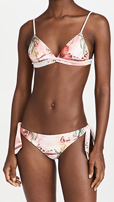 Agua Bendita Miley Luau Underwire Bikini Top In Pink Combo