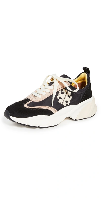 TORY BURCH GOOD LUCK TRAINER SNEAKERS BLACK / CREAM / BLACK,TORYB49361