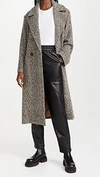 VINCE DOUBLE BREASTED PEBBLED TRENCH COAT,VINCE51281