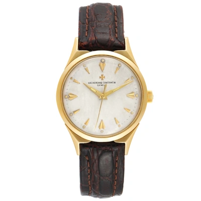 Vacheron Constantin 35 Mm 18k Yellow Gold Silver Dial Vintage Mens Watch In Not Applicable