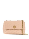 Tory Burch Kira Small Chevron Leather Shoulder Bag In Neutrals
