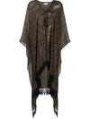 SAINT LAURENT BROWN LEOPARD-PRINT KAFTAN TOP,A7711DA8-F753-3255-6B3A-36D826445981