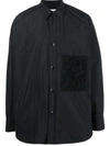 VALENTINO BLACK LOGO-PRINT SHIRT,22B5EA56-6775-043C-C634-6F11006C3DC2