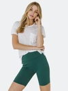 Grey Lab Highwaisted Bike Shorts In Petrol
