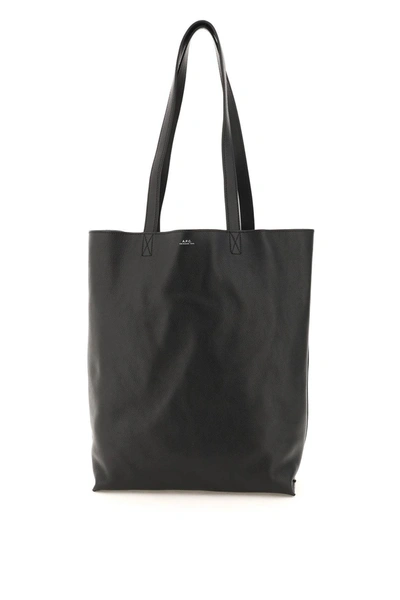 Apc A.p.c. Logo Printed Tote Bag In Black