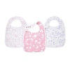 ADEN + ANAIS ADEN + ANAIS 3-PACK PINK MA FLEUR SNAP BIBS,ASNC30006