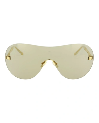 Boucheron Shield/wrap Sunglasses In Gold
