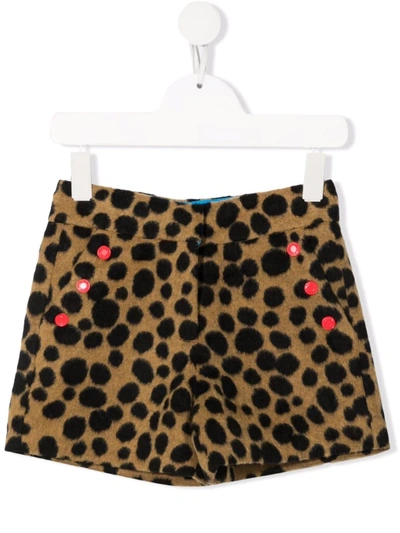 Marc Jacobs Kids' Leopard-printed Shorts In Brown