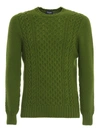 DRUMOHR CABLE KNIT SWEATER IN GREEN