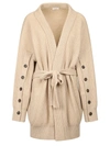 Brunello Cucinelli Buttoned-sleeves Cashmere Cardigan In Brown