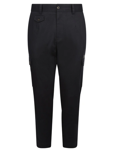 Dolce & Gabbana Regular Cropped Cargo Trousers In Blue