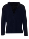 ROBERTO COLLINA KNITTED TWO BUTTONS JACKET IN BLUE