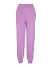 Msgm Merino-blend Knitted Track Pants In Purple