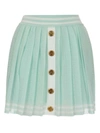 BALMAIN MONOGRAM SKIRT IN LIGHT GREEN