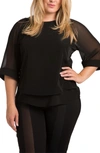 Standards & Practices Milla Sheer Skimmer Top In Black