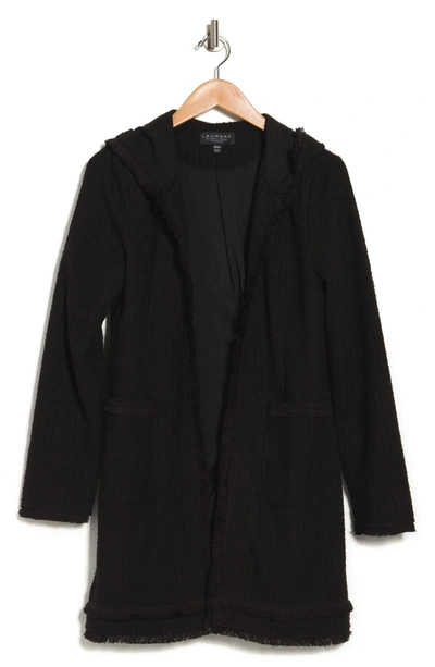 Laundry By Shelli Segal Hooded Boucle Jacket In Black