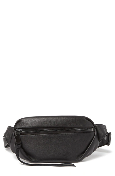 Aimee Kestenberg Milan Leather Belt Bag In Black Pebble