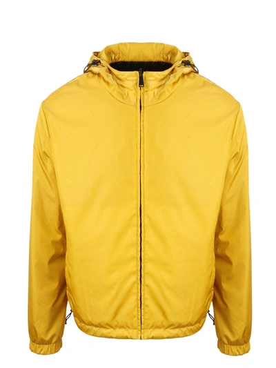 Fendi Reversible Hooded Ff-logo Windbreaker Jacket In Jaune