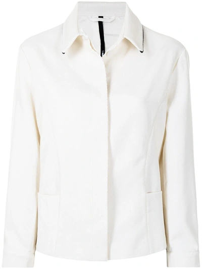 Sara Lanzi Contrast Trim Collar Jacket In Weiss