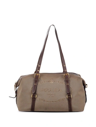 Pre-owned Prada Canapa Shoulder Bag In Brown