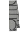 Totême Monogram-jacquard Wool-cashmere Scarf In Grey
