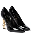 Saint Laurent 110mm Opyum Patent Ysl-heel Pumps In Black