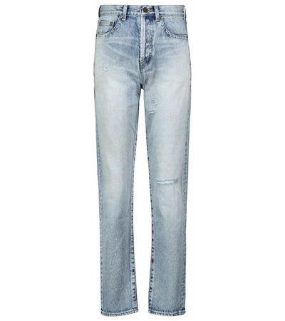 Saint Laurent High-rise Slim Jeans In Blue