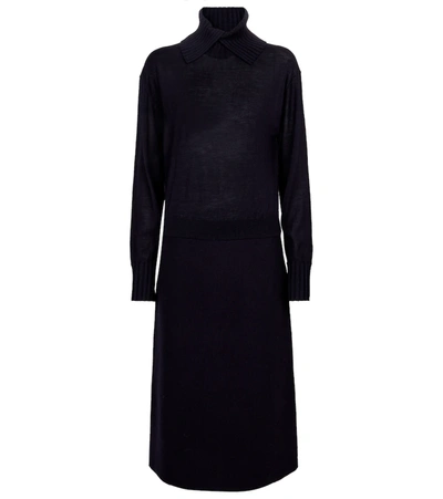 Dorothee Schumacher Women's Essential Ease Virgin Wool-silk Dress In Blue