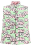 Comme Des Garçons Shirt X Kaws Graphic-print Reversible Gilet In Print Gb (green)