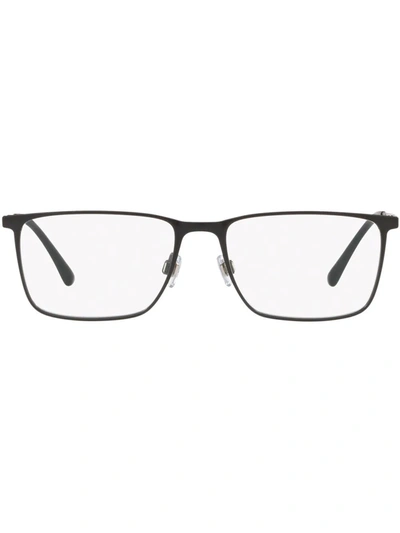 Giorgio Armani Matte Square-frame Glasses In Black