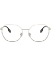 Burberry Eyewear Erin Check-trim Glasses In Gold