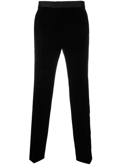 Karl Lagerfeld Nite Side-stripe Tailored Trousers In 黑色