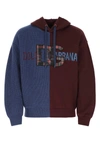 DOLCE & GABBANA DOLCE & GABBANA LOGO PATCHED KNITTED HOODIE