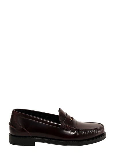 Tod's Logo Penny Loafers In Brown
