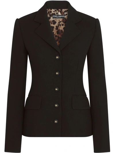 Dolce & Gabbana Button-front Blazer In Black
