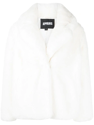 Apparis Milly Faux Fur Short Coat In Ivory