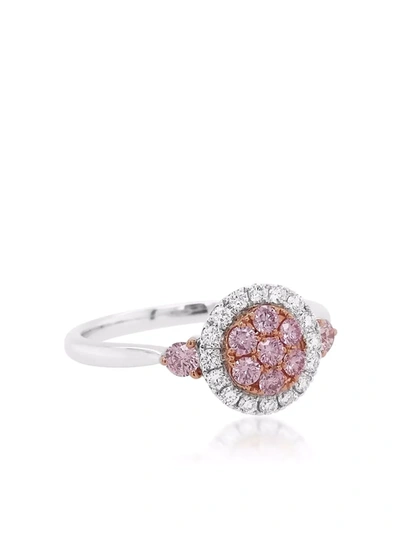 Hyt Jewelry 18kt Gold Argyle Pink Diamond Ring In Silver