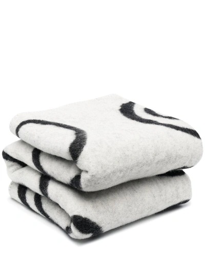 10 Corso Como Lambs Wool Patterned Throw In White