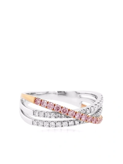 Hyt Jewelry 18kt Gold Argyle Pink Diamond Engagement Ring In Silver