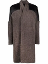 Rick Owens Girdered Dagger Coat In Braun