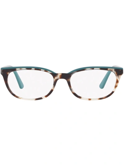 Prada Tortoiseshell Narrow Rectangle Glasses In Brown