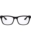 Prada 55mm Rectangle Optical Glasses In Black