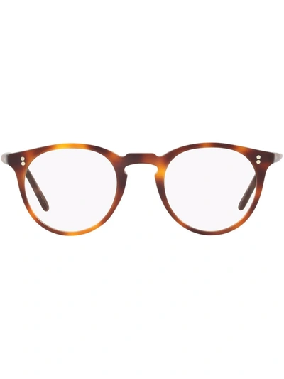Oliver Peoples O'malley Round-frame Sunglasses In Brown