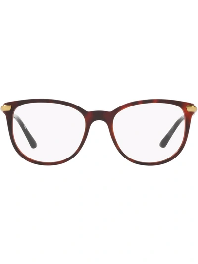 Burberry Eyewear Oversized Frame Glasses In Top Havana On Bordeaux