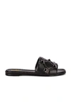 Valentino Roman Stud Quilted Slide Sandals In Nero