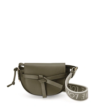 Loewe Mini Gate Dual Bag In Green