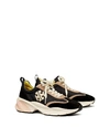 Tory Burch Black And Cream Suede Sneakers In Black