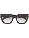 Prada Tortoiseshell Oversized Sunglasses In Brown