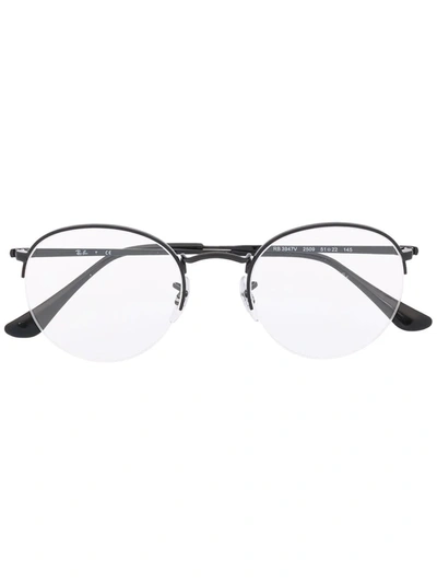 Ray Ban Round Frame Glasses In Black